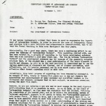 Kirksville College of Osteopathy and Surgery Inter-Office Memo from J.S. De