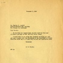 November 1956 Letter to Charles S. Wyckoff from J.S. Denslow