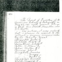 Minutes of the ASO Board of Directors, 1921 May 27, p. 190