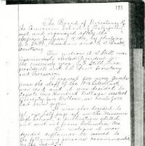 Minutes of the ASO Board of Directors, 1915 Jan 18, p. 121