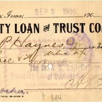 Check Number 22 from The Dr. S.S. Still College and Infirmary of Osteopathy