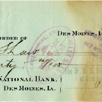 Check Number 1377 from The Dr. S.S. Still College and Infirmary of Osteopat