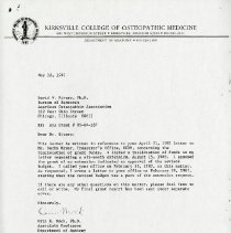 May 1987 Letter to David W. Rivers from Orin B. Mock