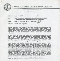 Letter to KCOM Faculty and Staff from President Fred C. Tinning