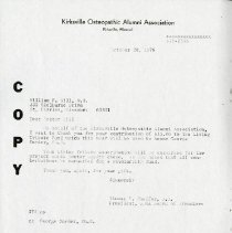 October 1976 Letter to William F. Sill from Thomas F. Sheffer