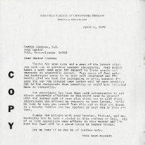 April 1978 Letter to George Eiceman from Thomas W. Smith