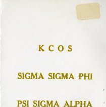 Sigma Sigma Phi and Psi Sigma Alpha Senior Banquet Program
