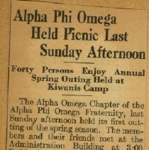 Alpha Phi Omega Held Picnic Last Sunday Afternoon