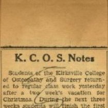 Kirksville College of Osteopathy and Surgery Notes