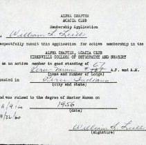Membership Application to the Acacia Club Alpha Chapter