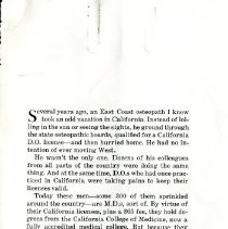 Threat of Merger for Philadelphia Osteopaths