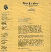 November 1939 Letter to Ancil Freiburghouse from Sidney B. North