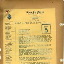 Page Fourty-Four of the Alpha Phi Omega Scrapbook