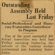 Outstanding Assembly Held Last Friday