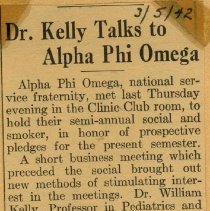 Dr. Kelly Talks to Alpha Phi Omega