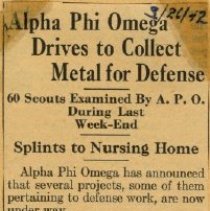 Alpha Phi Omega Drives to Collect Metal for Defense