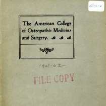 American College of Osteopathic Medicine and Surgery Catalog