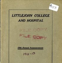 Littlejohn College and Hospital Catalog