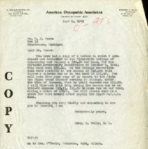 June 1943 Letter to T.J. Keane from Benjamin S. Jolly