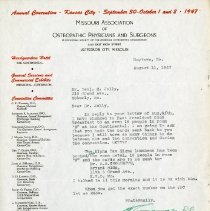 August 1947 Letter to Benjamin S. Jolly from Theodore Corcanges