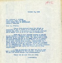 October 1943 Letter to Lawrence P. O'Toole from Charles F. Rauch