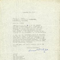 November 1943 Letter to G.H. Clough from Lawrence P. O'Toole