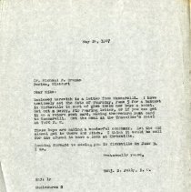 May 1947 Letter to Micheal P. Brogan from Benjamin S. Jolly