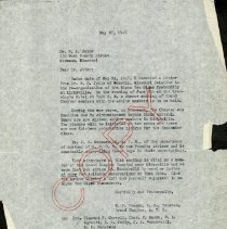 May 1947 Letter to W.A. Jeter from Micheal P. Brogan
