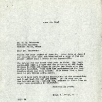 June 1947 Letter to R.H. Peterson from Benjamin S. Jolly
