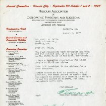 August 1947 Letter to Benjamin S. Jolly from Theodore Corcanges