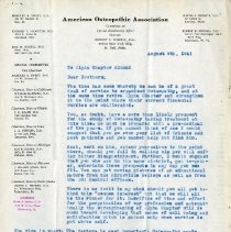 August 1941 Letter to Theta Psi Alpha Chapter Alumni from Hazzard A. Sweet