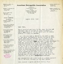 August 1941 Letter to John Stedman Denslow from Hazzard A. Sweet