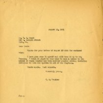 August 1941 Letter to Hazzard A. Sweet from John Stedman Denslow