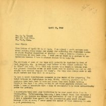 April 1942 Letter to Ernest S. Powell from John Stedman Denslow