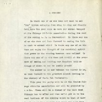 Rough Draft of Signet A Message from the President Article