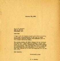 February 1941 Letter to Donald V. Hampton from John Stedman Denslow