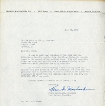 June 1948 Letter to Benjamin S. Jolly from Frank MacCracken