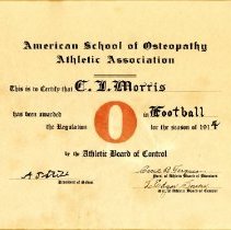 ASO Athletic Association "O" Certificate