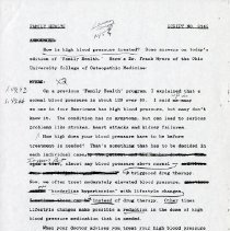 Family Health Radio Show Script Number 9145