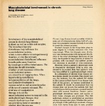 Musculoskeletal Involvement in Chronic Lung Disease