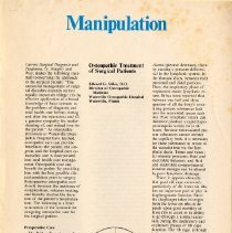 Manipulation: Osteopathic Treatment of Surgical Patients