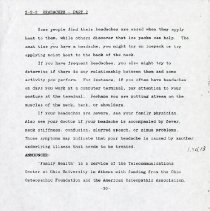 Family Health Radio Show Script Number 11112