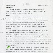 Family Health Radio Show Script Number 11112