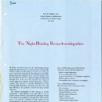 The Night-Blinding Retinochoroidopathies