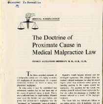 The Doctrine of Proximate Cause in Medical Malpractice Law