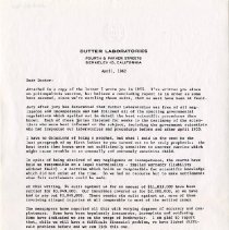 Correspondence from Robert K. Cutter