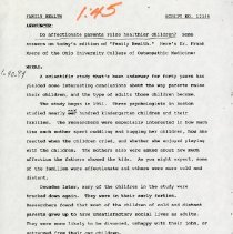 Family Health Radio Show Script Number 12145