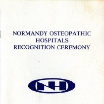 Normandy Osteopathic Hospital Recognition Dinner Program