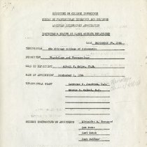 Inspector's Review of Basic Science Department Chicago College of Osteopath