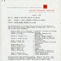 Memo to the Members of the Survey Team for CCO and DOH from Lawrence W. Mil